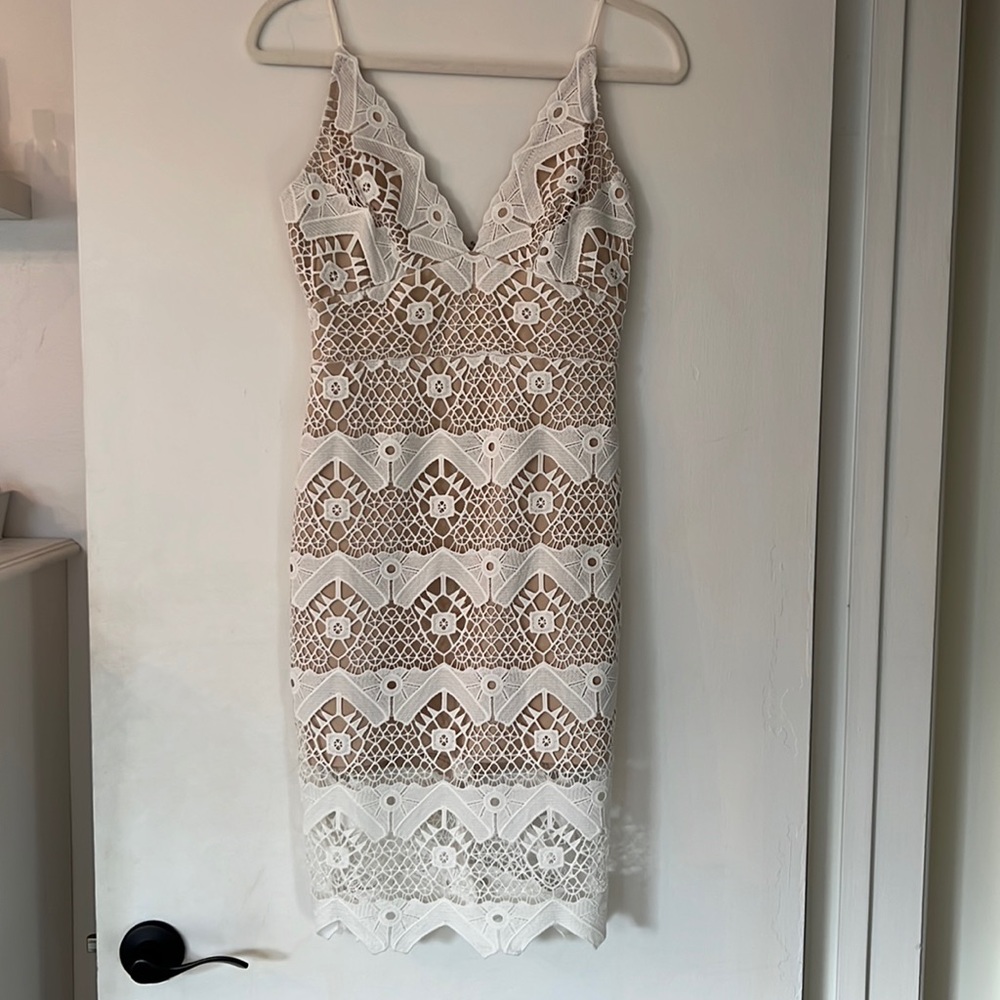 Lulus white lace dress!